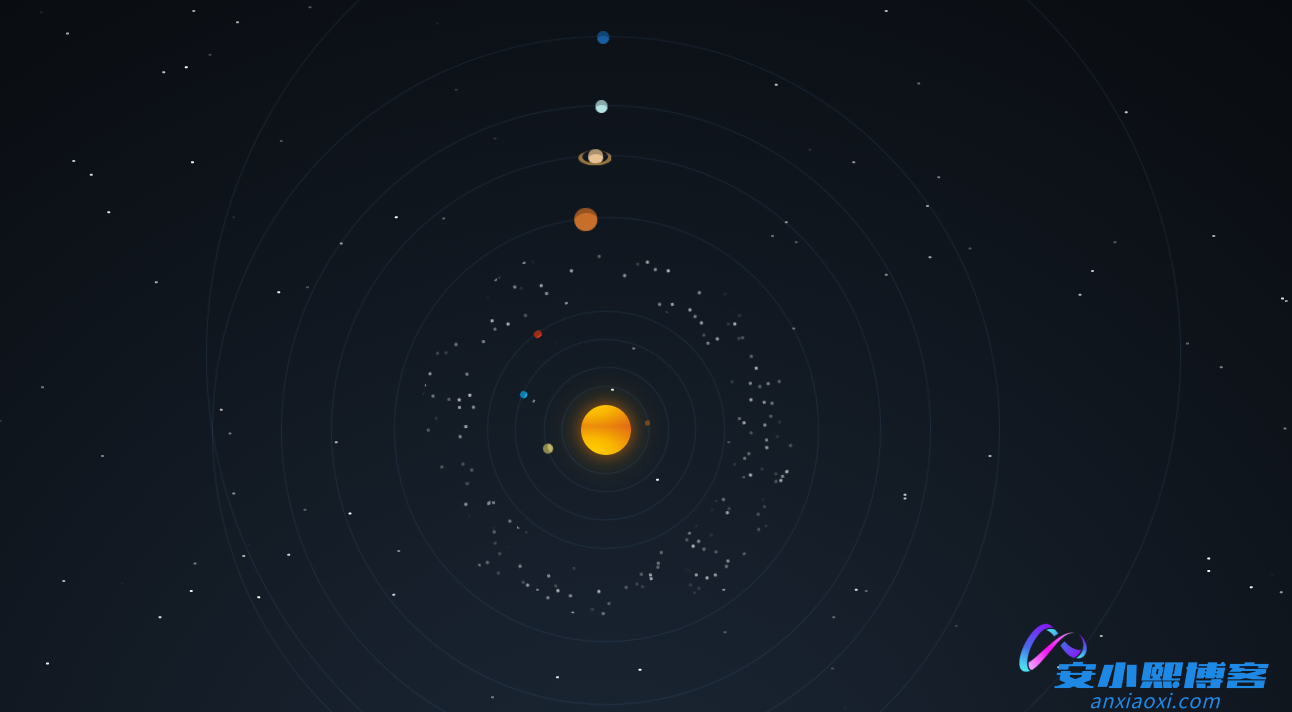 
推荐一款太阳系运行动画在线演示html源码
-安小熙博客
-第1
张图片